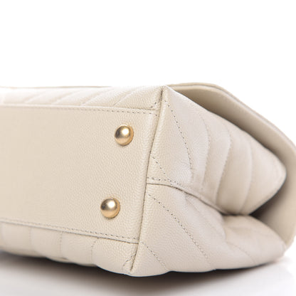Chanel Caviar Chevron Quilted Mini Coco Handle Flap Ivory 7 of 11