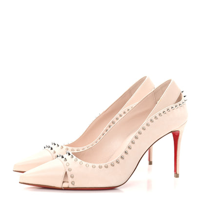 Christian Louboutin Veau Velours Duvette 100 Pumps 37 Leche 4 of 8