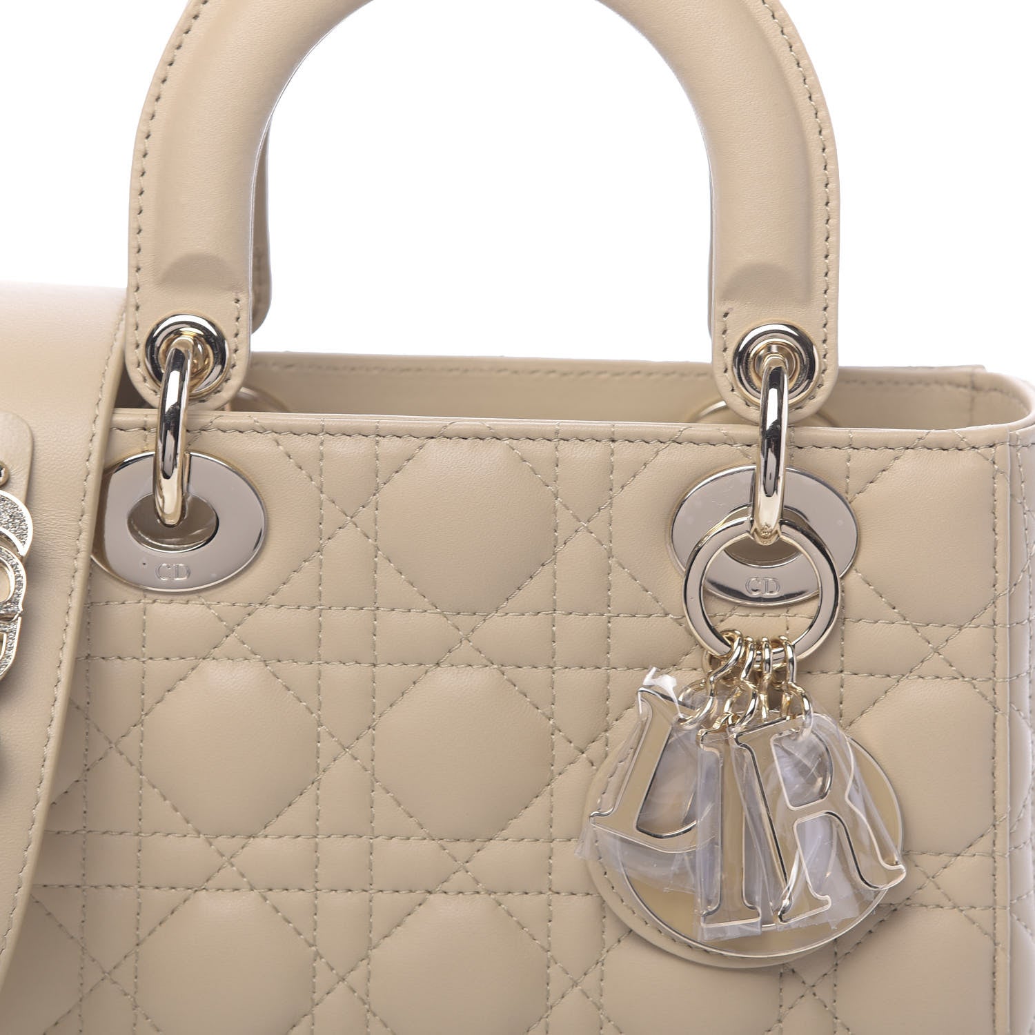 Christian Dior Lambskin Cannage Small My ABCDior Lady Dior Beige 9 of 11
