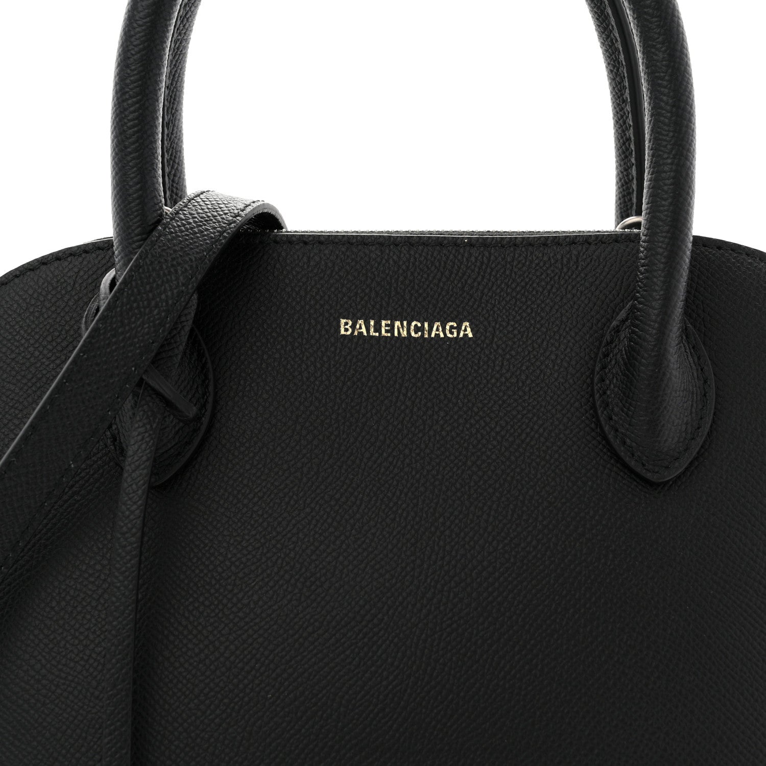 Balenciaga Signature Grained Calfskin Logo S Ville Top Handle Bag Black Rose Shocking 7 of 9
