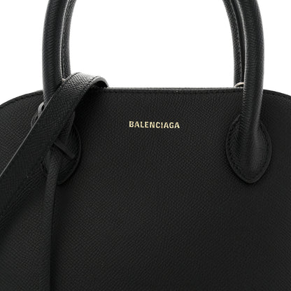 Balenciaga Signature Grained Calfskin Logo S Ville Top Handle Bag Black Rose Shocking 7 of 9