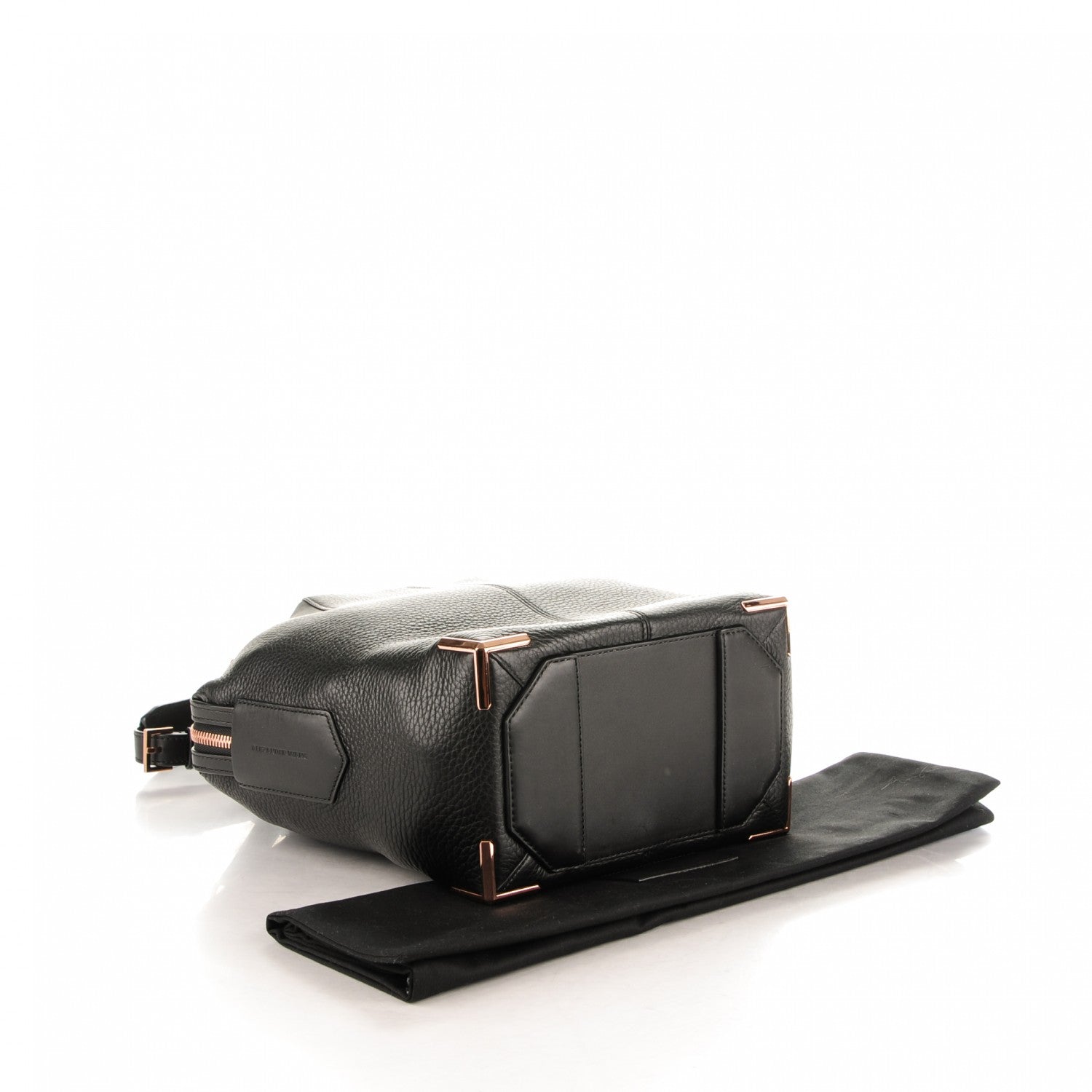 Alexander Wang Pebbled Calfskin Small Emile Soft Black Rose Gold Hardware 4 of 8