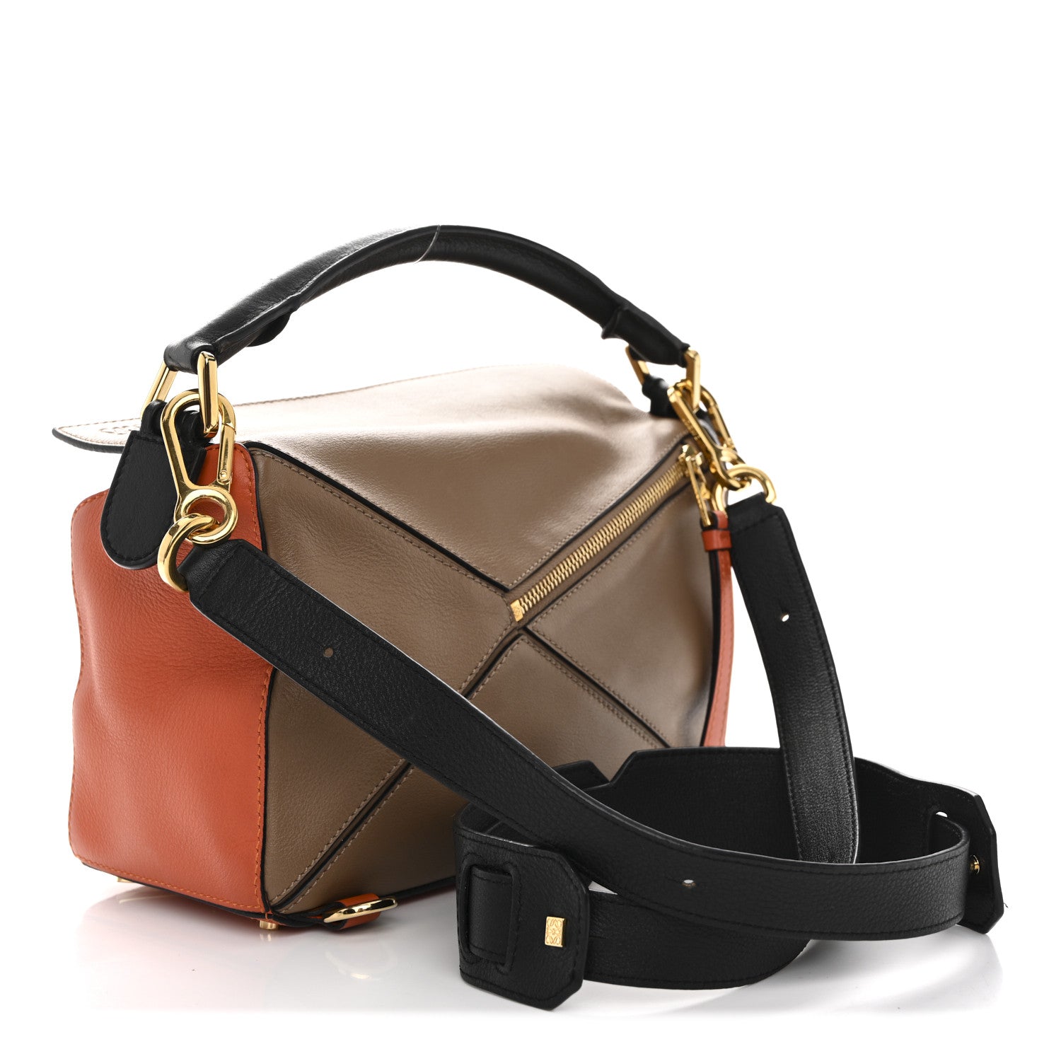 Loewe Calfskin Small Puzzle Bag Mink Coral Black 3 of 11