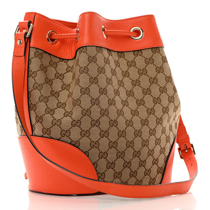 Gucci GG Monogram Calfskin Bucket Bag Orange 3 of 19
