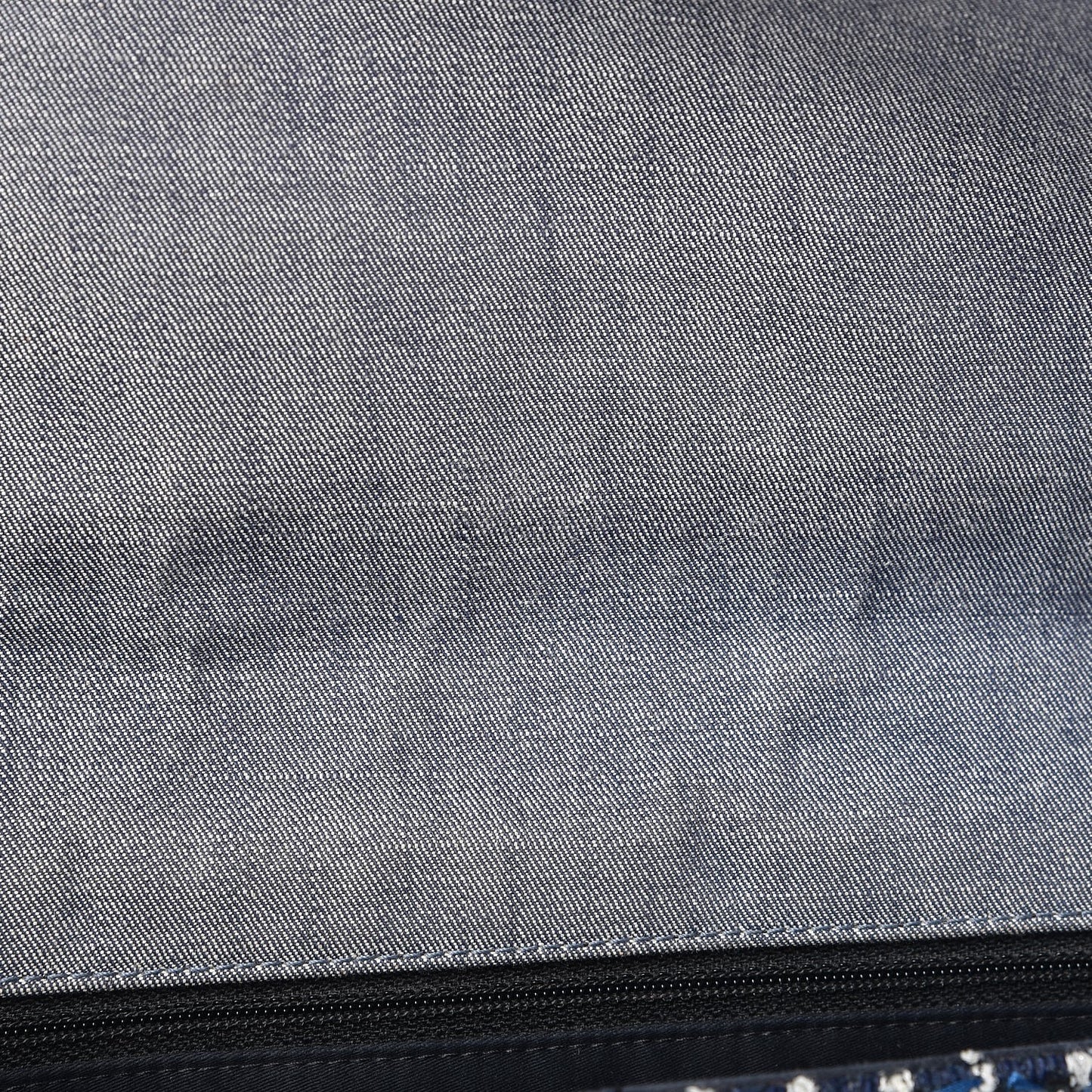 Denim Tweed Patchwork Jumbo Single Flap Blue