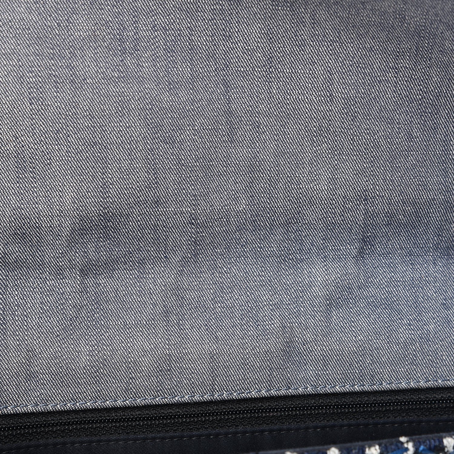 Chanel Denim Tweed Patchwork Jumbo Single Flap Blue 13 of 14
