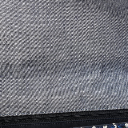 Chanel Denim Tweed Patchwork Jumbo Single Flap Blue 13 of 14