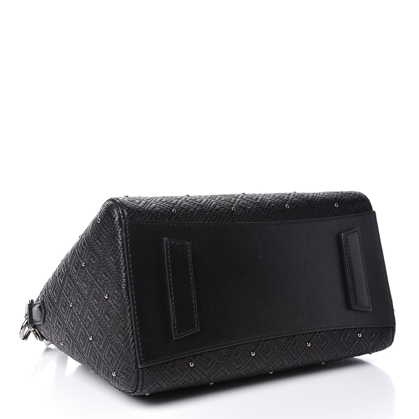 Lambskin Logo Embossed Small Studded Antigona Black