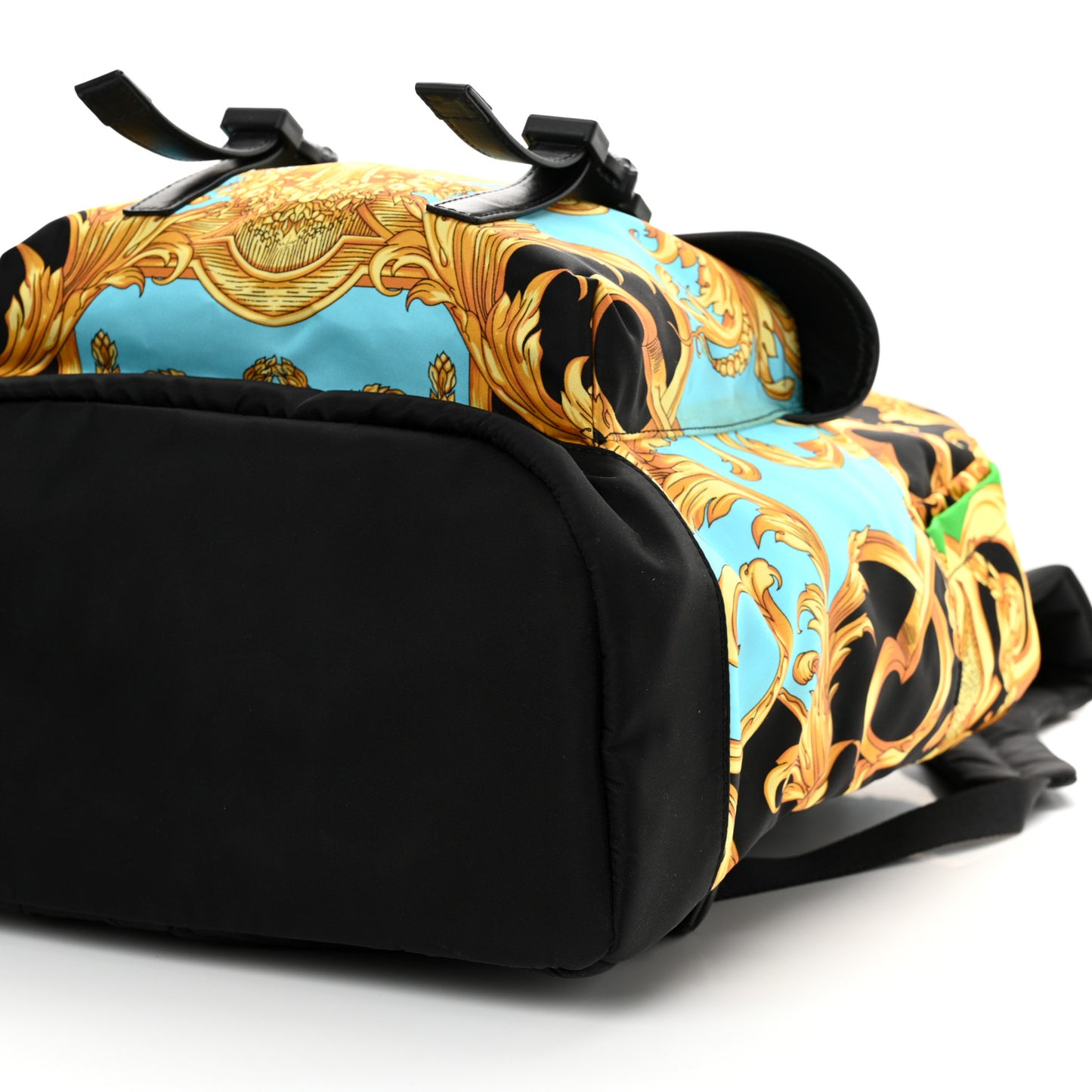 Nylon Barocco Signature Print Backpack Blue Multicolor