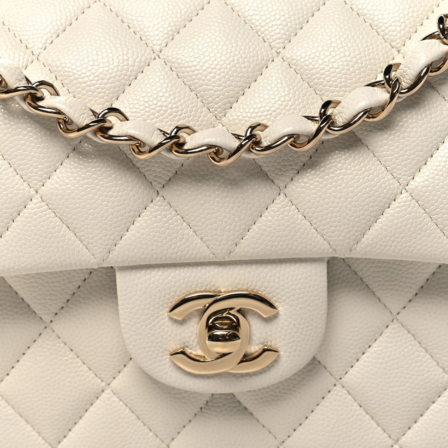Chanel Caviar Quilted Small Double Flap White 8 of 10