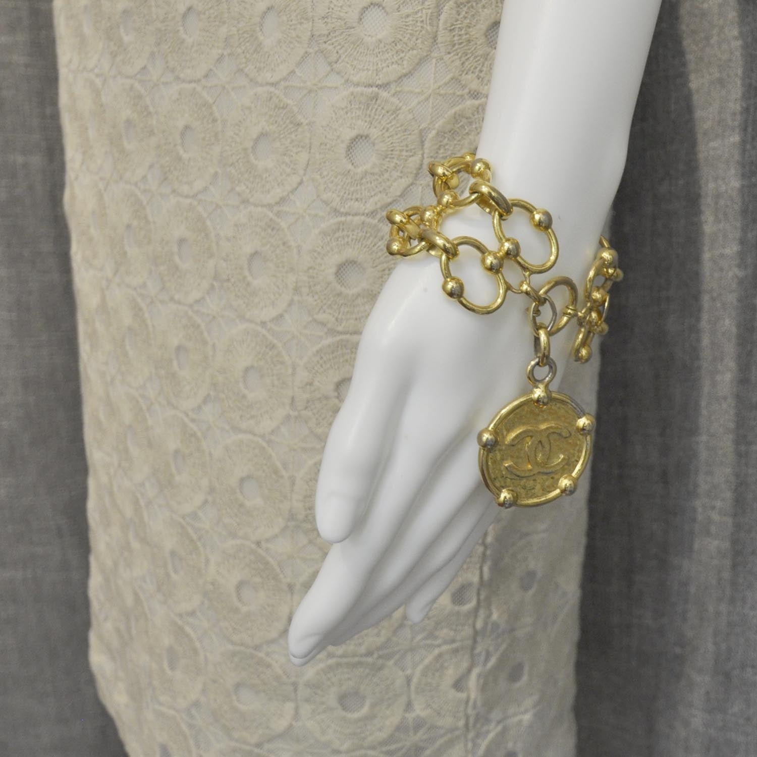 Chanel CC Medallion Chain Bracelet Gold 5 of 5