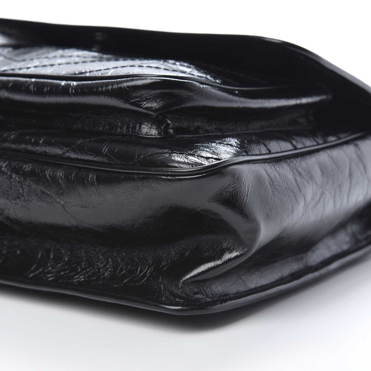 Saint Laurent Crinkled Calfskin Matelasse Monogram Large Niki Chain Satchel Black 10 of 10
