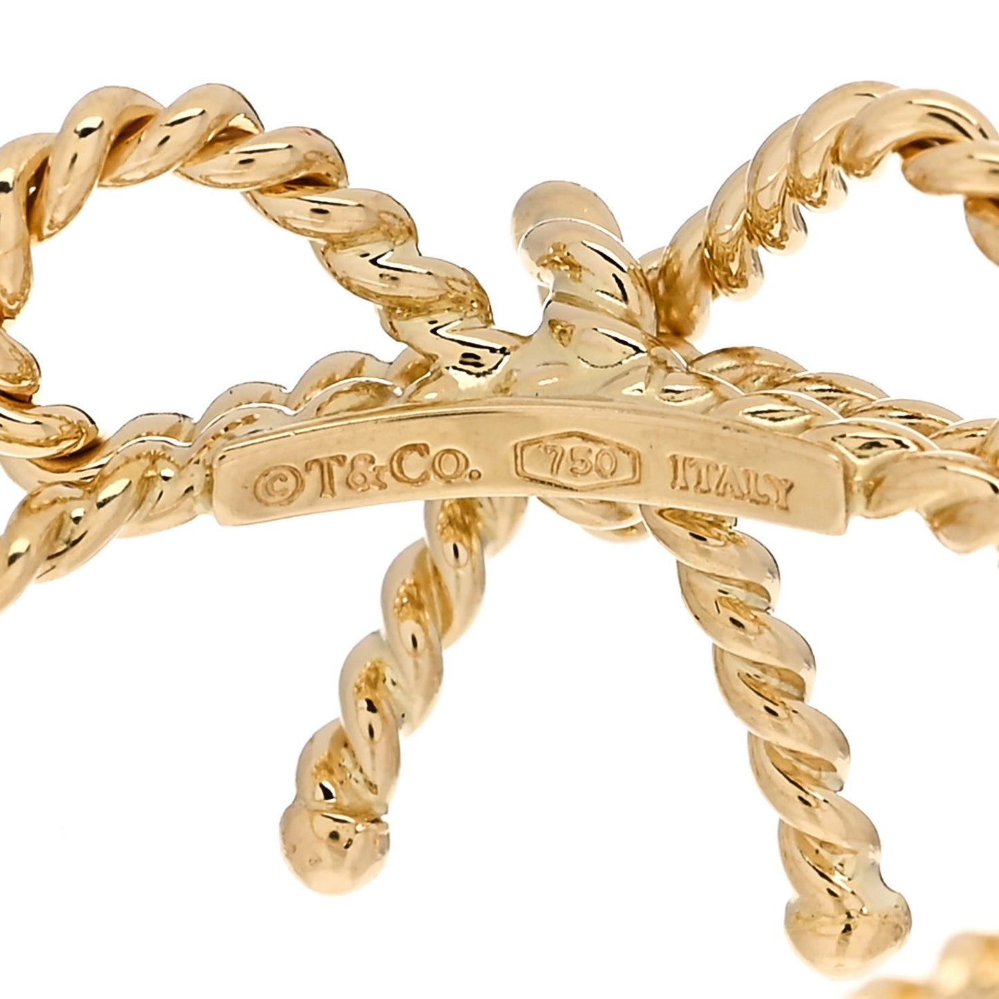 18K Yellow Gold Twist Bow Ring 53 6.5