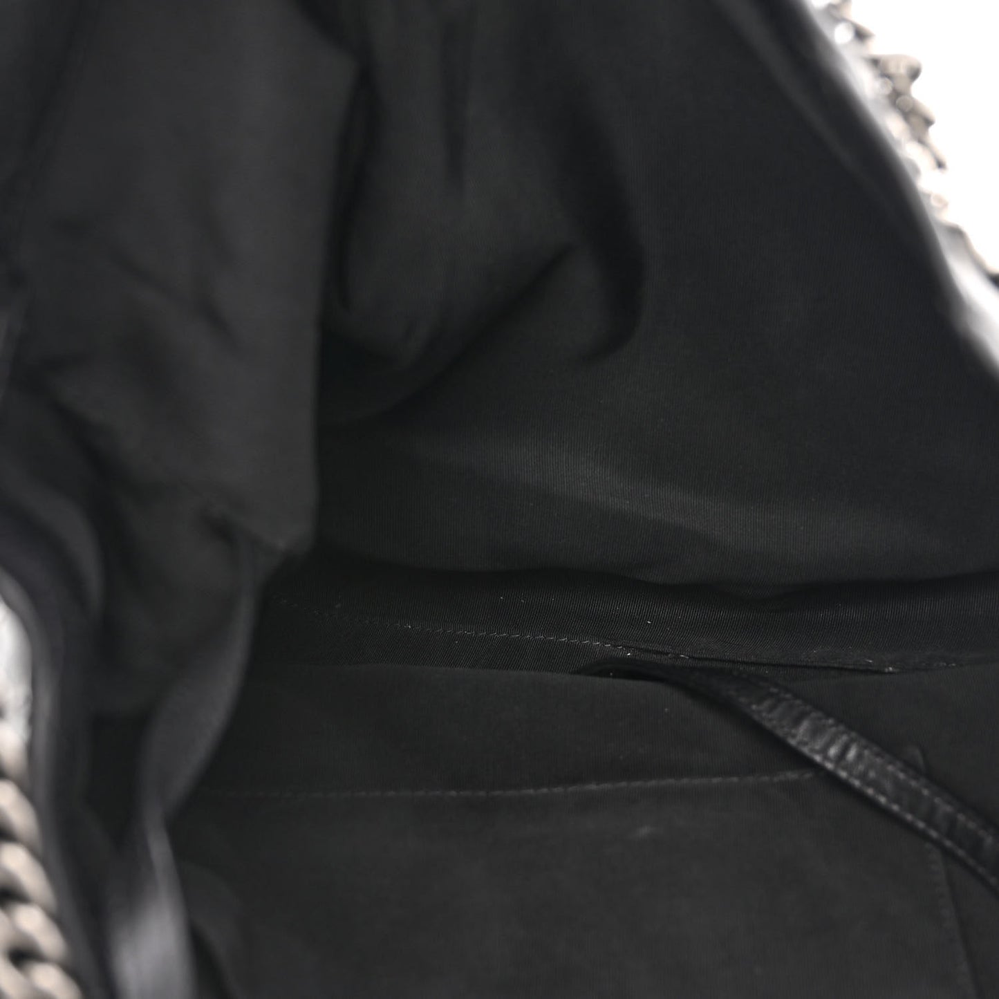 Calfskin Stitched Large Hobo Black