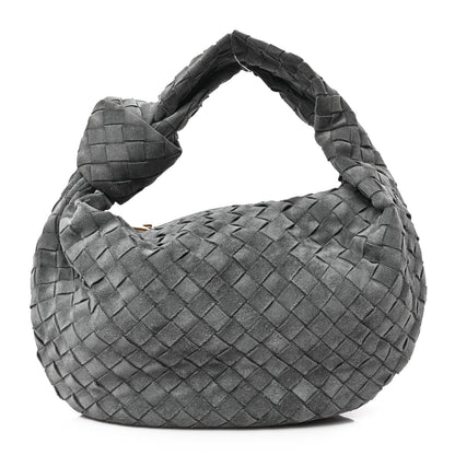 Bottega Veneta Suede Calfskin Intrecciato Teen Jodie Hobo Thunder 1 of 16