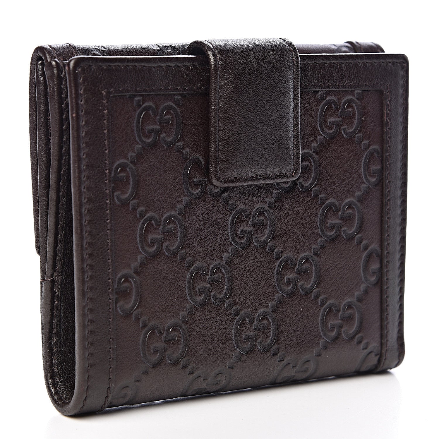 Gucci Guccissima Sukey French Flap Wallet Chocolate 3 of 8