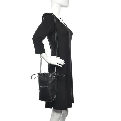 Saint Laurent Lambskin Small Teddy Bucket Bag Black 2 of 11