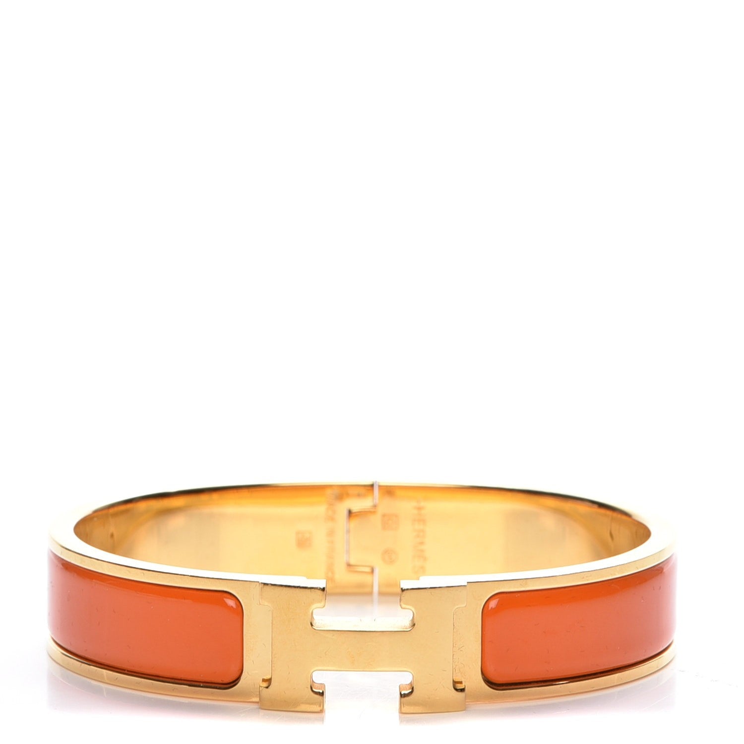 Hermes Enamel Narrow Clic Clac H Bracelet PM Orange 1 of 4