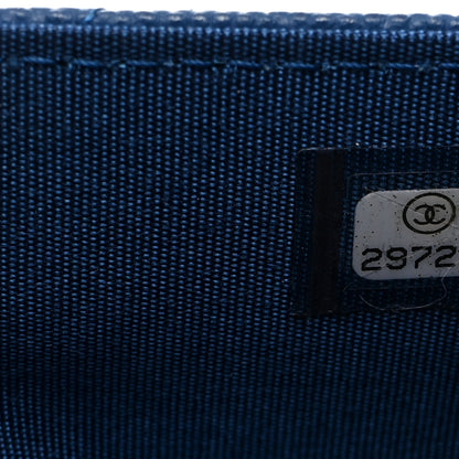 Chanel Caviar Quilted CC Filigree Wallet On Chain WOC Blue 8 of 12