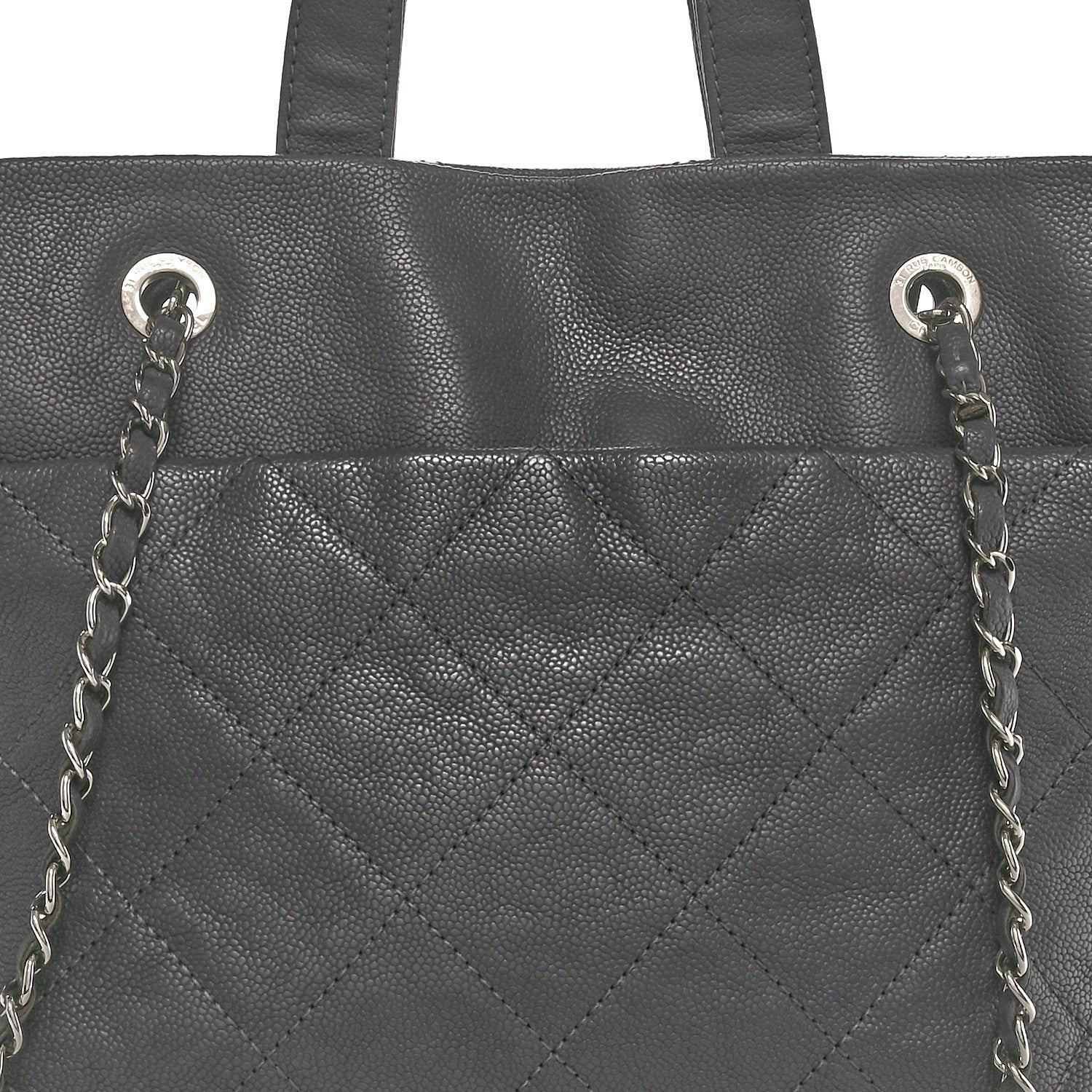 Chanel Caviar Quilted Shopping Tote Grey 5 of 10