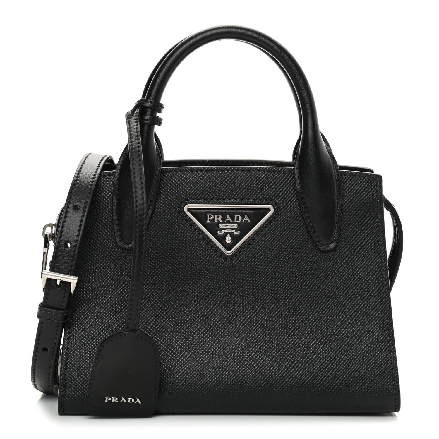 Prada Saffiano Cuir Calfskin Small Kristen Black 1 of 12