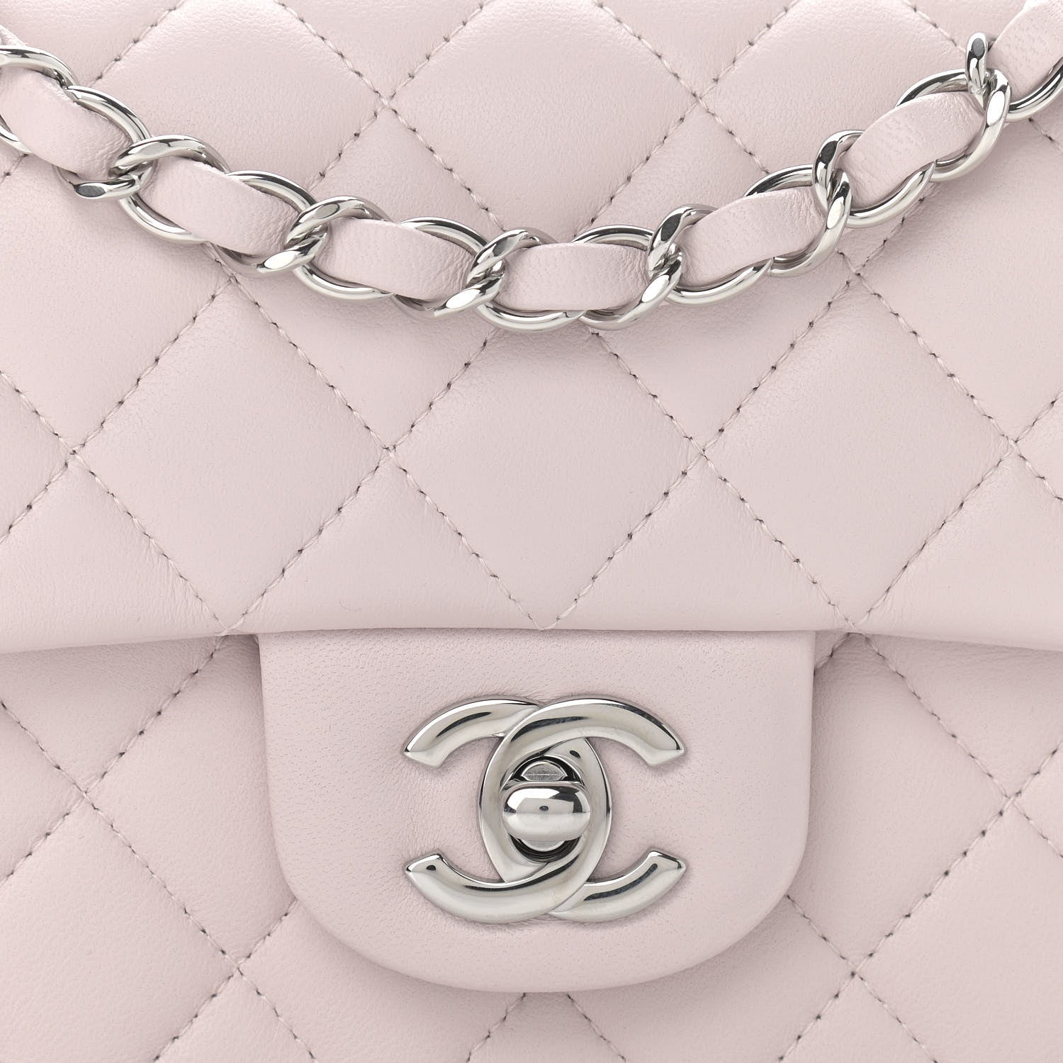 Chanel Lambskin Quilted Mini Rectangular Flap Light Purple 8 of 10
