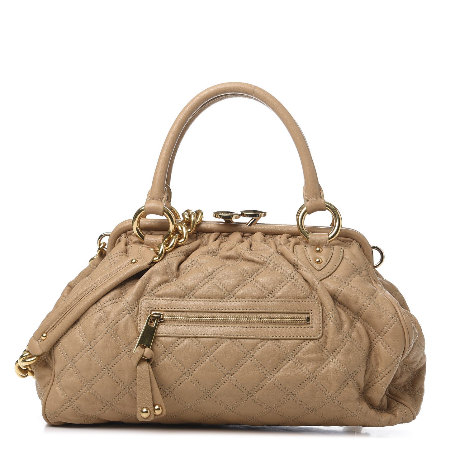 Calfskin Quilted Stam Camel