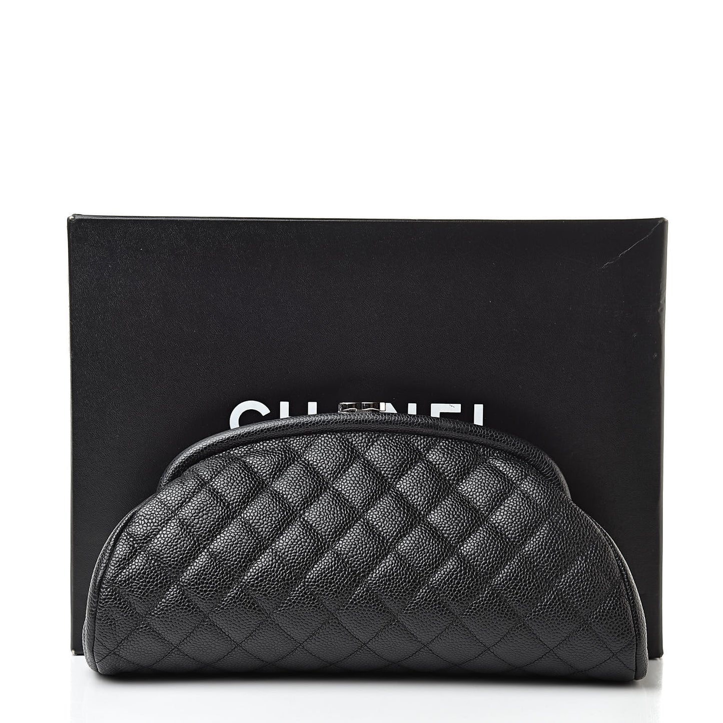 Caviar Quilted Timeless Clutch Black