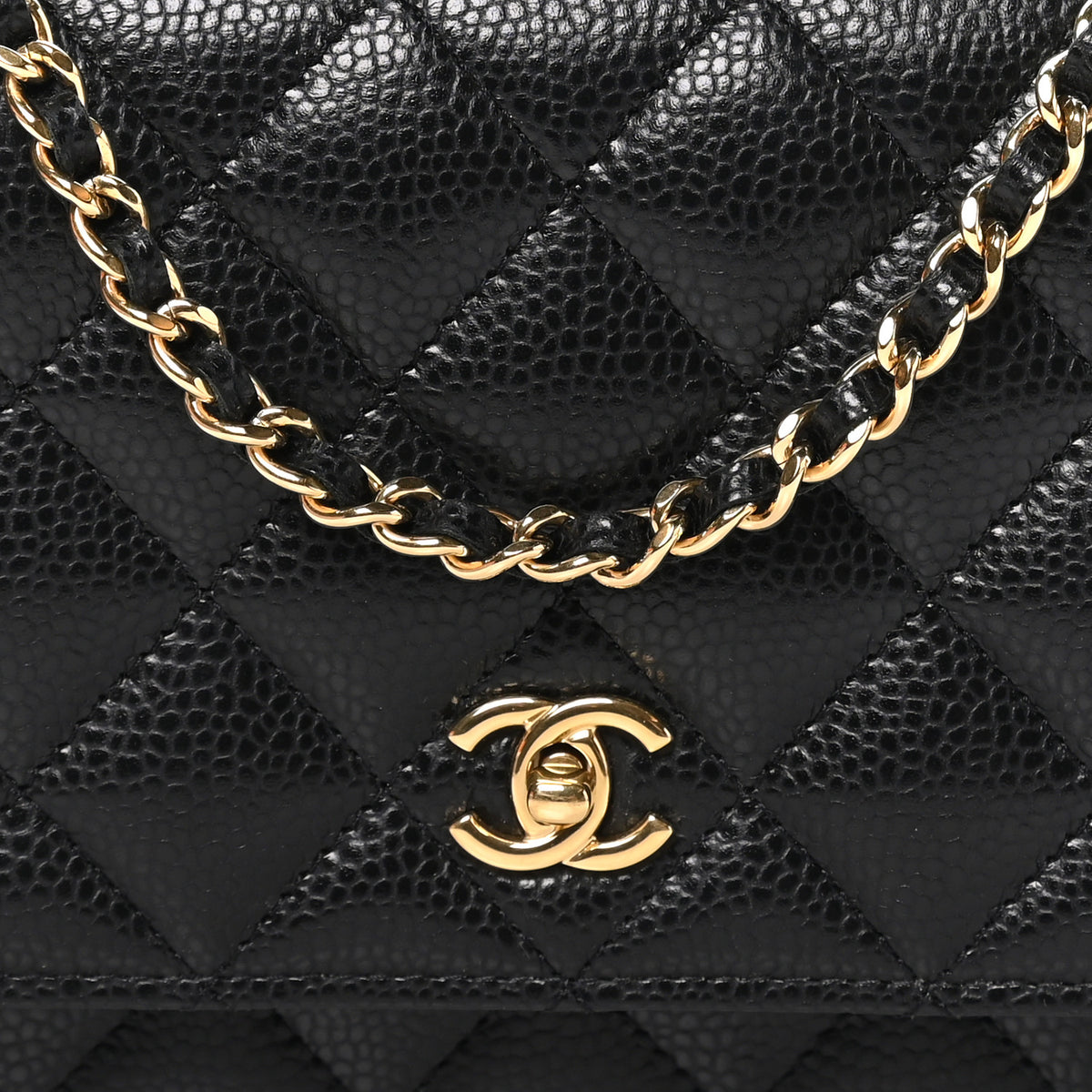Chanel Caviar Quilted CC Turnlock Wallet On Chain WOC Black 8 of 11