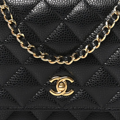 Chanel Caviar Quilted CC Turnlock Wallet On Chain WOC Black 8 of 11
