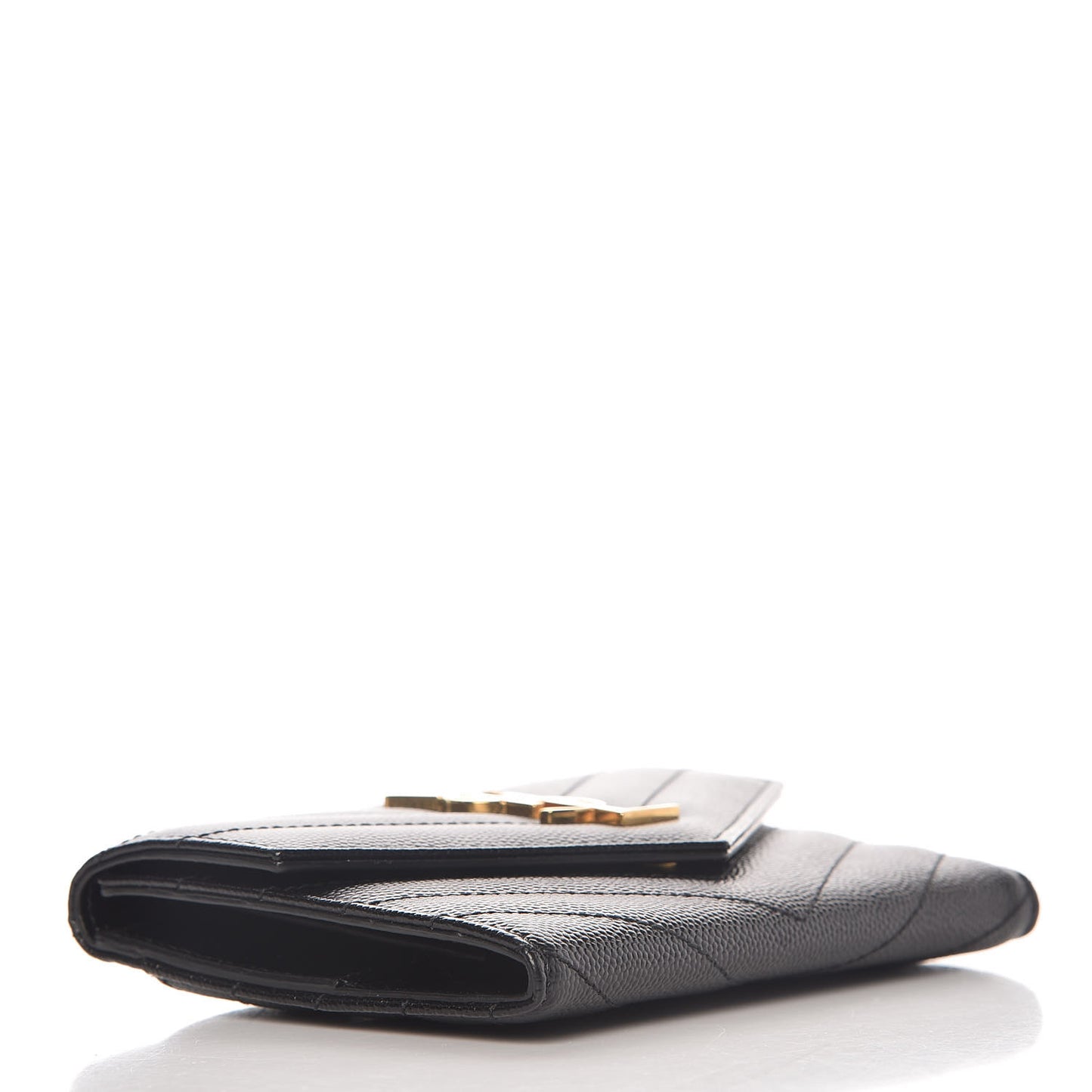 Grain De Poudre Matelasse Chevron Small Monogram Passport Case Black