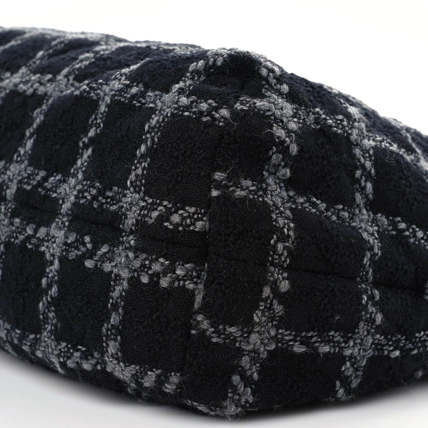 Tweed Maxi Chain Hobo Black Gray