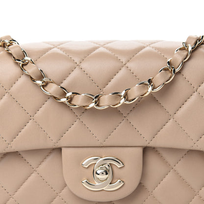 Chanel Lambskin Quilted Mini Rectangular Flap Dark Beige 10 of 11