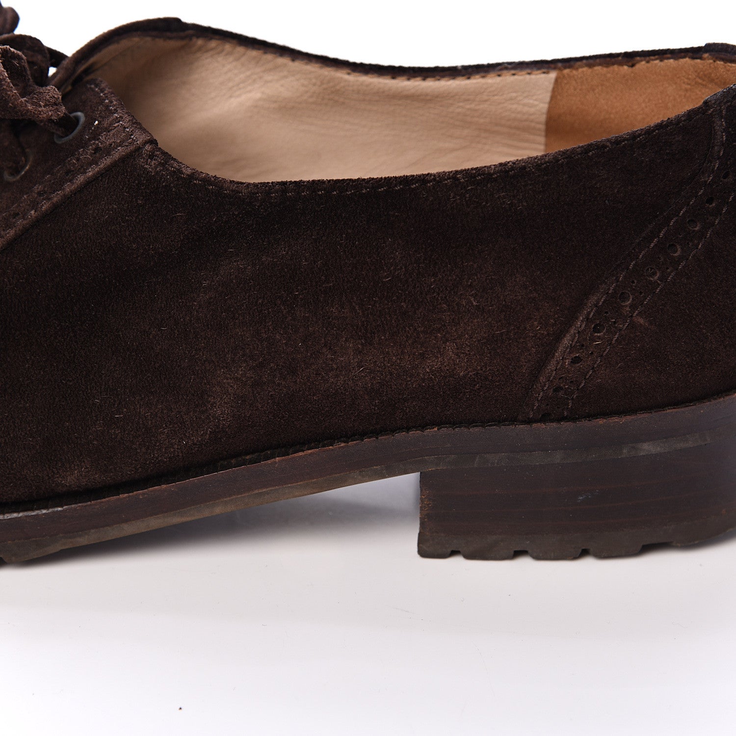 Chanel Suede CC Lace Up Oxford 38 Brown 9 of 12