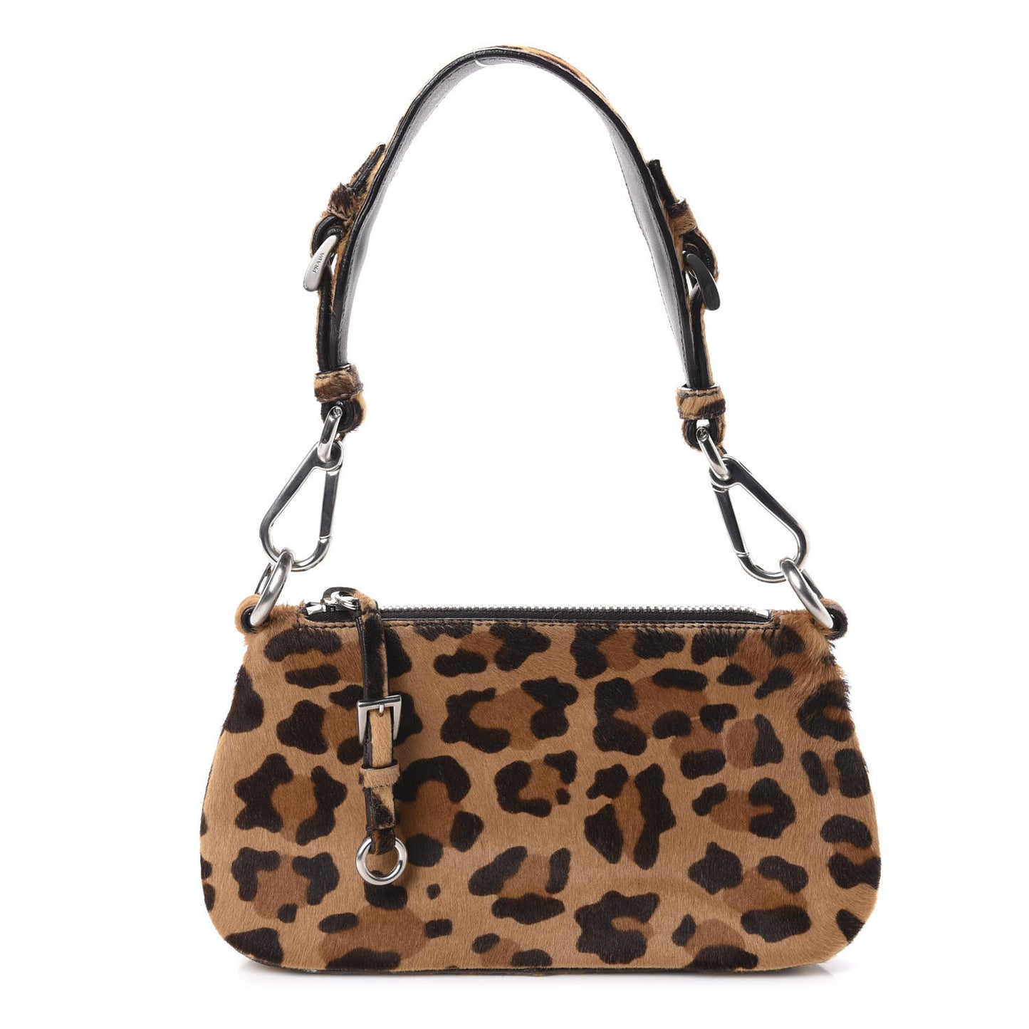 Calf Hair Leopard Print Shoulder Bag Miele Moro