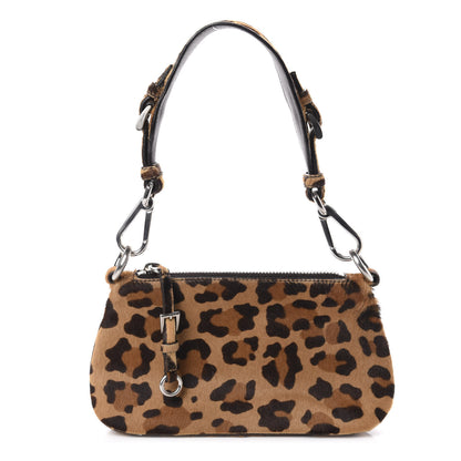 Prada Calf Hair Leopard Print Shoulder Bag Miele Moro 1 of 13