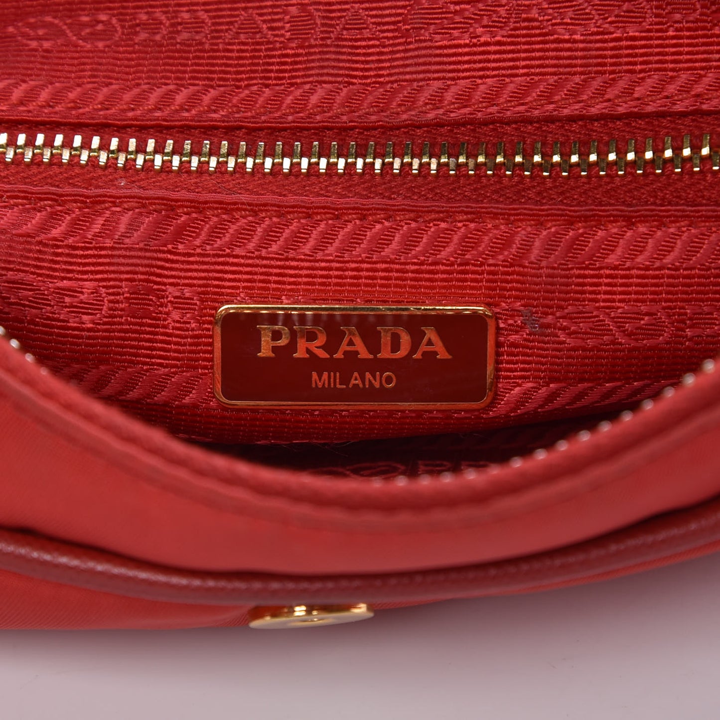 Tessuto Nylon Saffiano Crossbody Bag Rosso