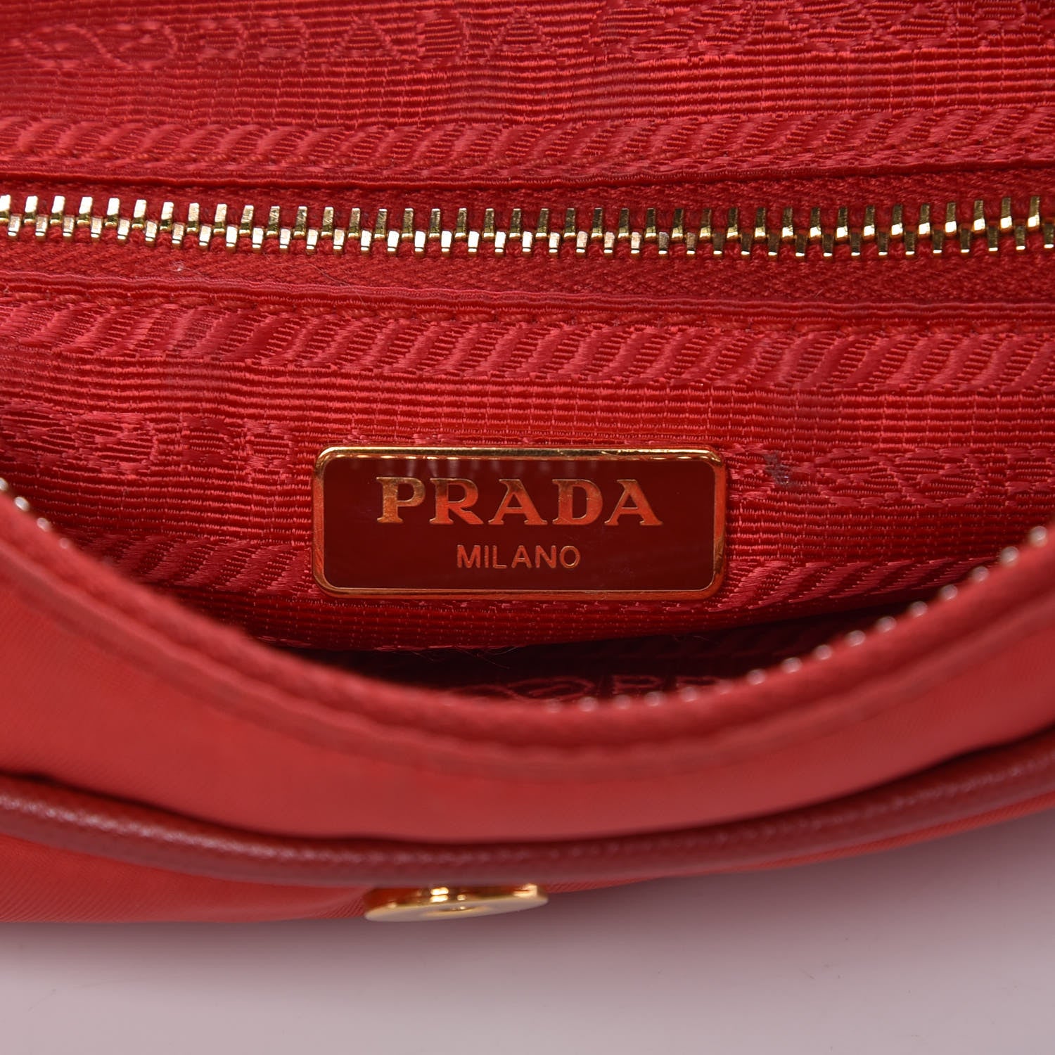 Prada Tessuto Nylon Saffiano Crossbody Bag Rosso 6 of 17