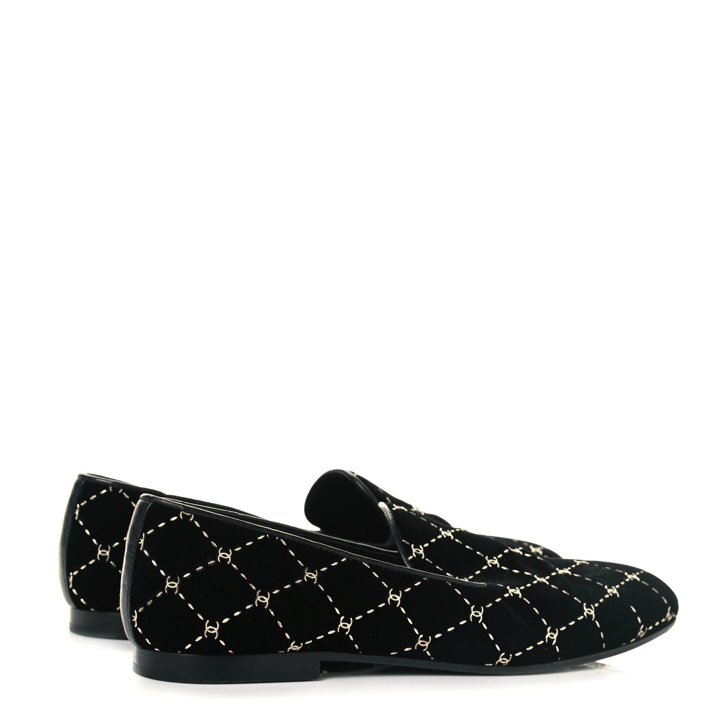 Velvet Mocassin Loafers 36.5 Black