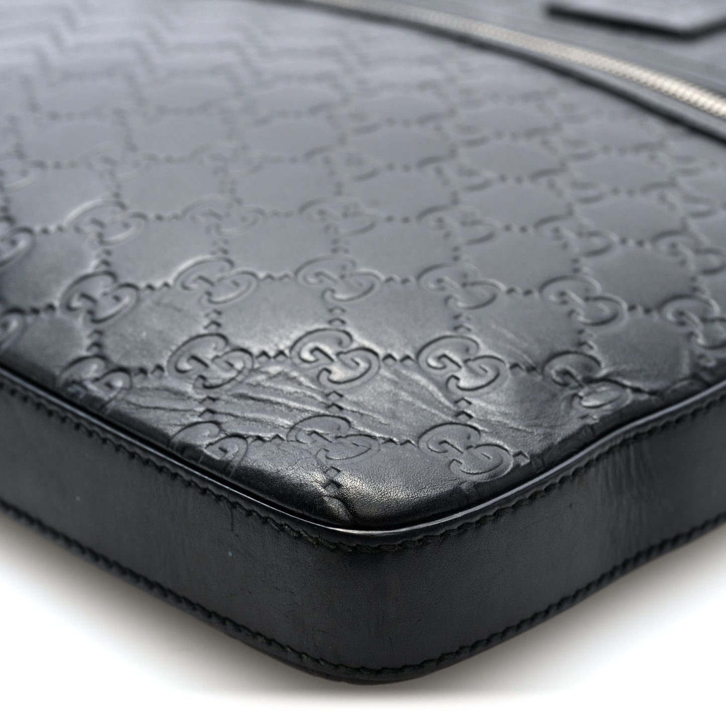 Guccissima Signature Medium Flat Messenger Bag Black