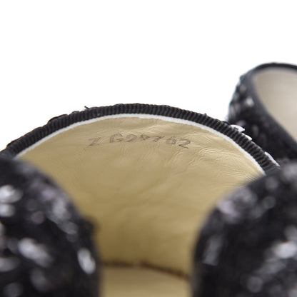 Chanel Patent Sequin CC Espadrilles 35 Black 7 of 10