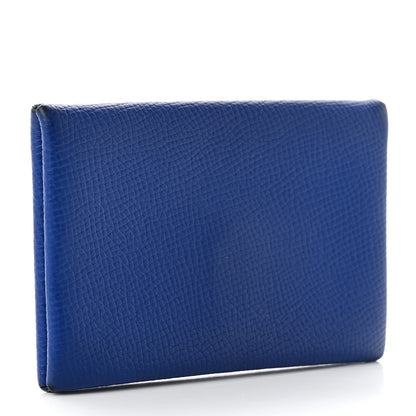 Hermes Epsom Calvi Duo Card Case Bleu Electrique 3 of 10
