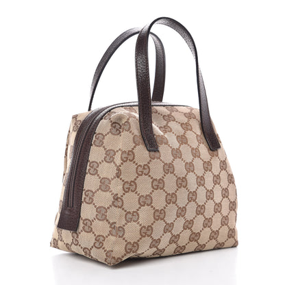 Gucci Monogram Calfskin Large Balthus Cosmetic Pouch Beige Ebony Cocoa 3 of 11