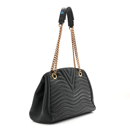 Louis Vuitton Calfskin New Wave Chain Tote Black 3 of 11