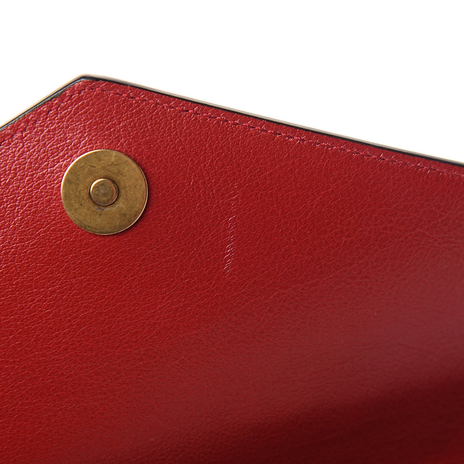 Gucci Calfskin Diagonal GG Medium Thiara Double Envelope Shoulder Bag Black Red 8 of 12