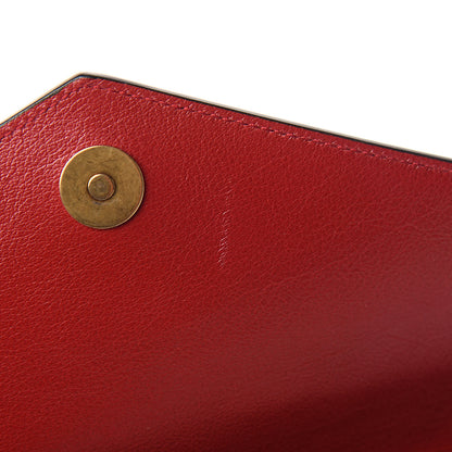 Gucci Calfskin Diagonal GG Medium Thiara Double Envelope Shoulder Bag Black Red 8 of 12