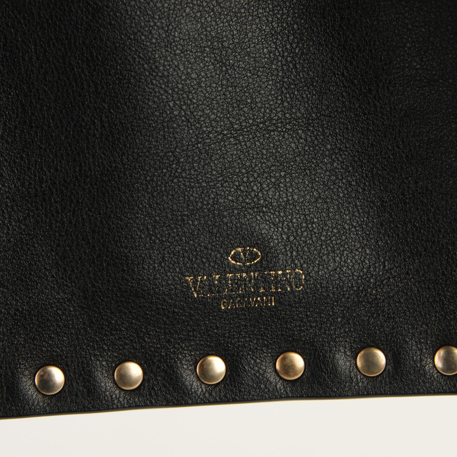 Valentino Garavani Vitello Large Rockstud Zip Pouch Black 6 of 6