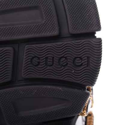 Gucci X SEGA Metallic Calfskin Mesh Removable Crystals Womens Flashtrek Sneakers 35.5 Silver Black 9 of 10