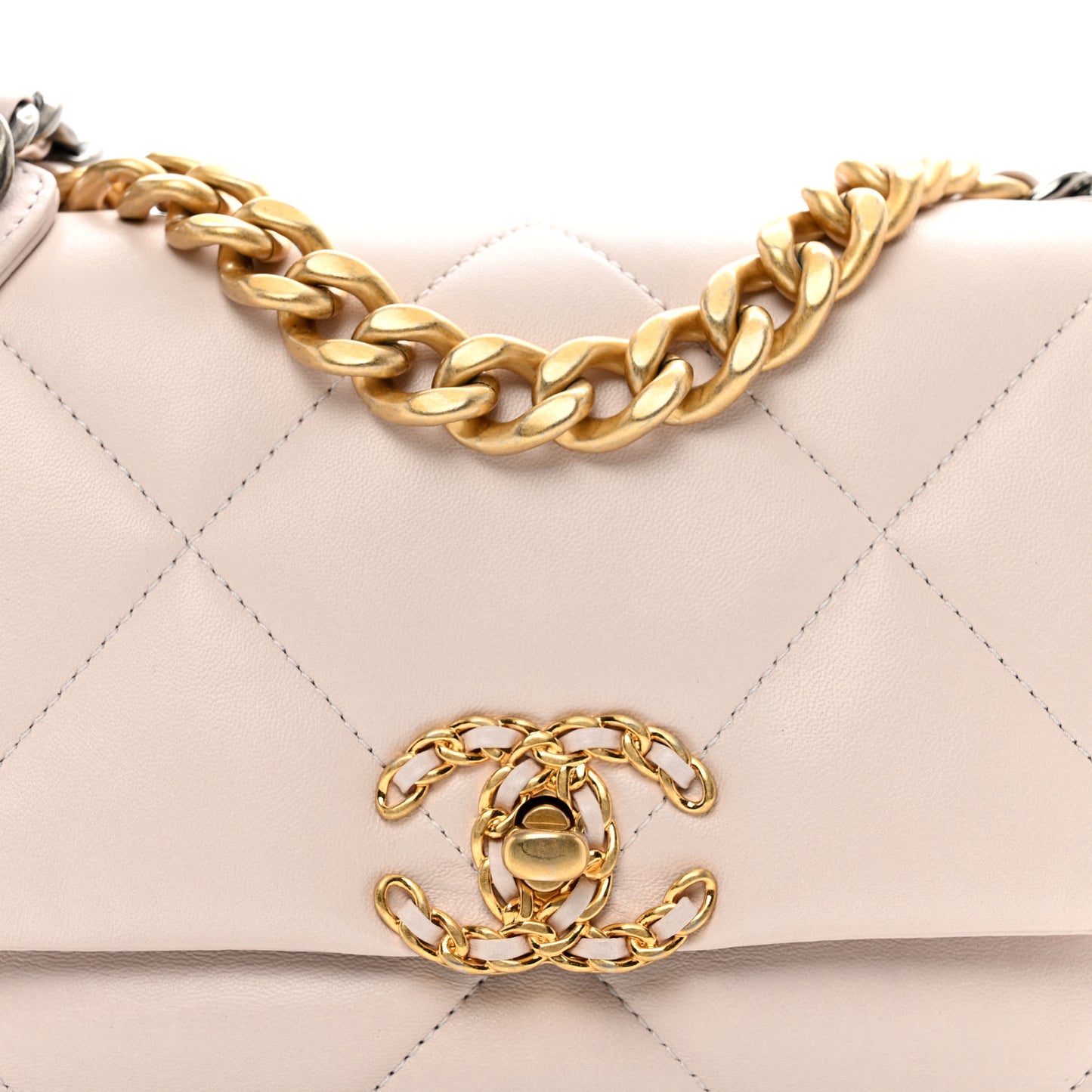 Lambskin Quilted Medium Chanel 19 Flap Light Pink