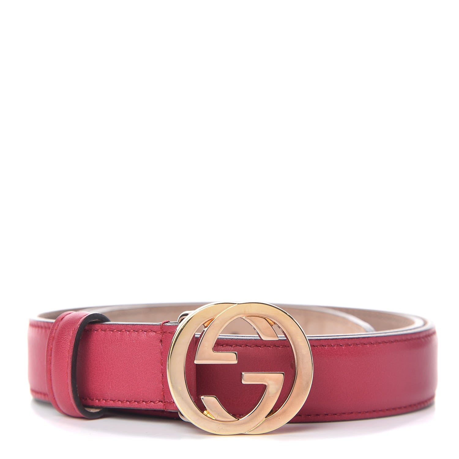 Gucci Moon Calfskin Interlocking G 25mm Belt 85 34 Petunia 1 of 7